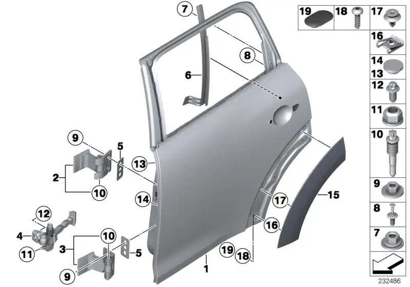 BMW Tür hinten links 41009805929 - Bildposition 01