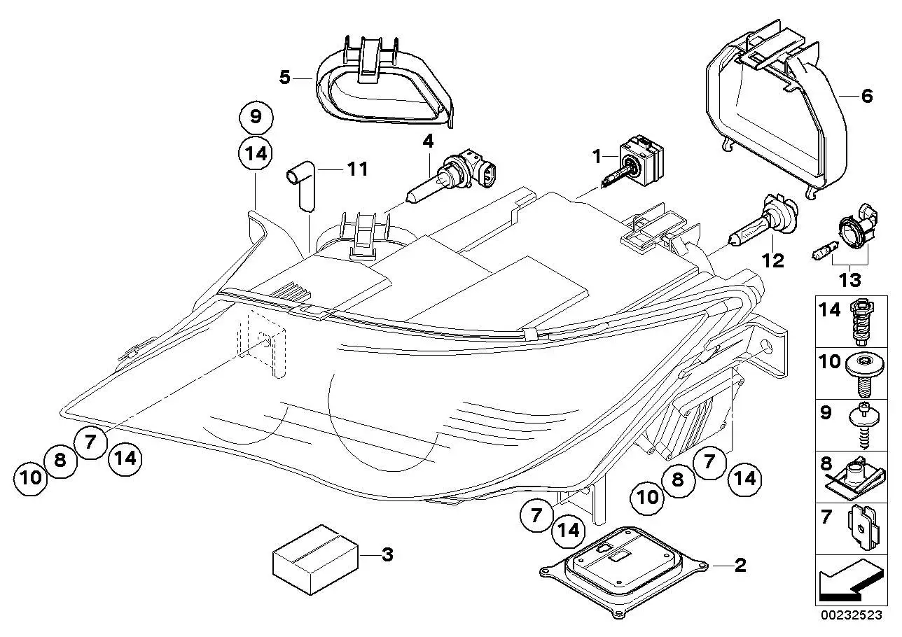 BMW Halter Scheinwerfer E46 E63 E64 63126918594 - Bildposition 07