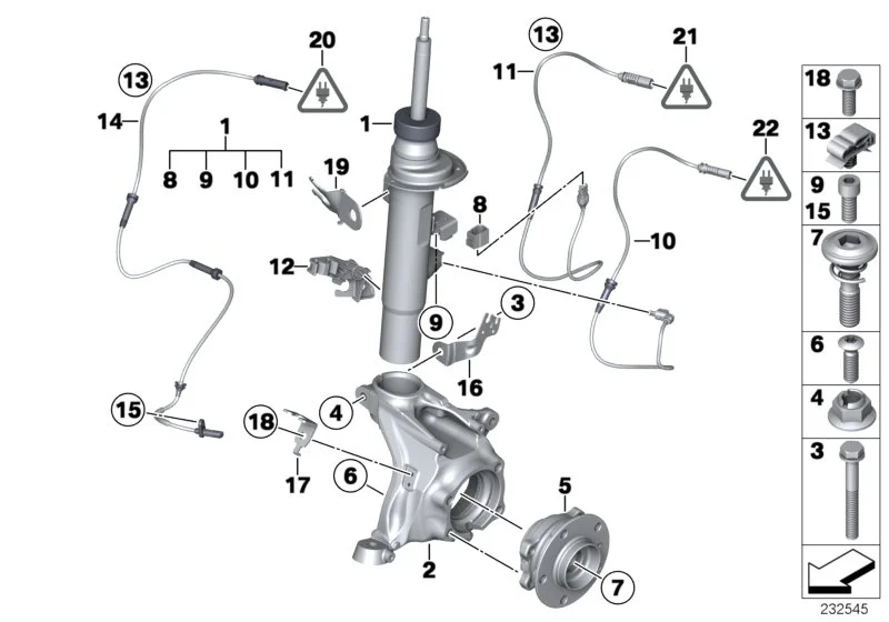 BMW Federbein vorn links F25 F26 37116797027