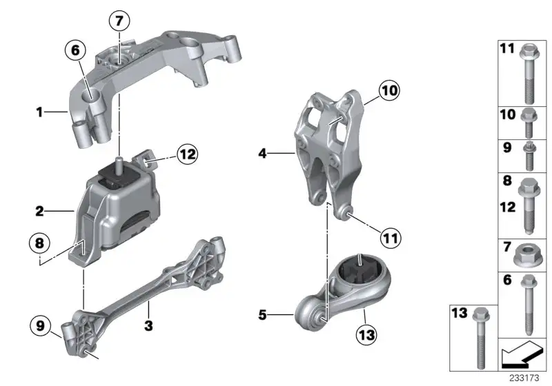 BMW Halter mit Gummilager 22119806994 - Bildposition 05