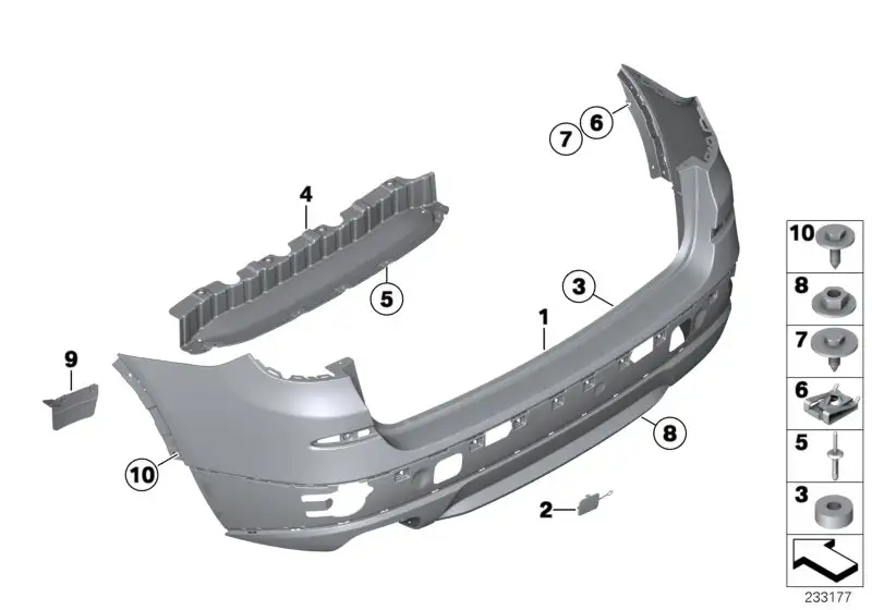 BMW Verkleidung Stossfänger grundiert hinten F25 51127278474 - X3
