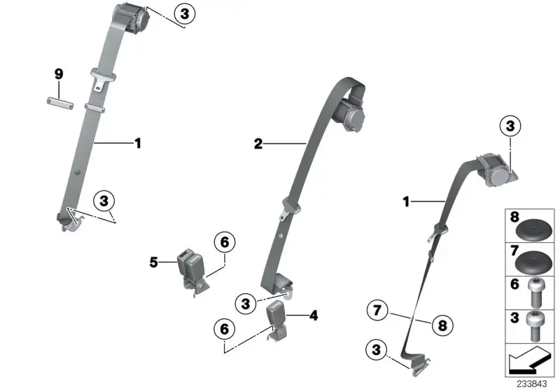 BMW Obergurt hinten rechts F25 F26 72117266544 - Bildposition 01