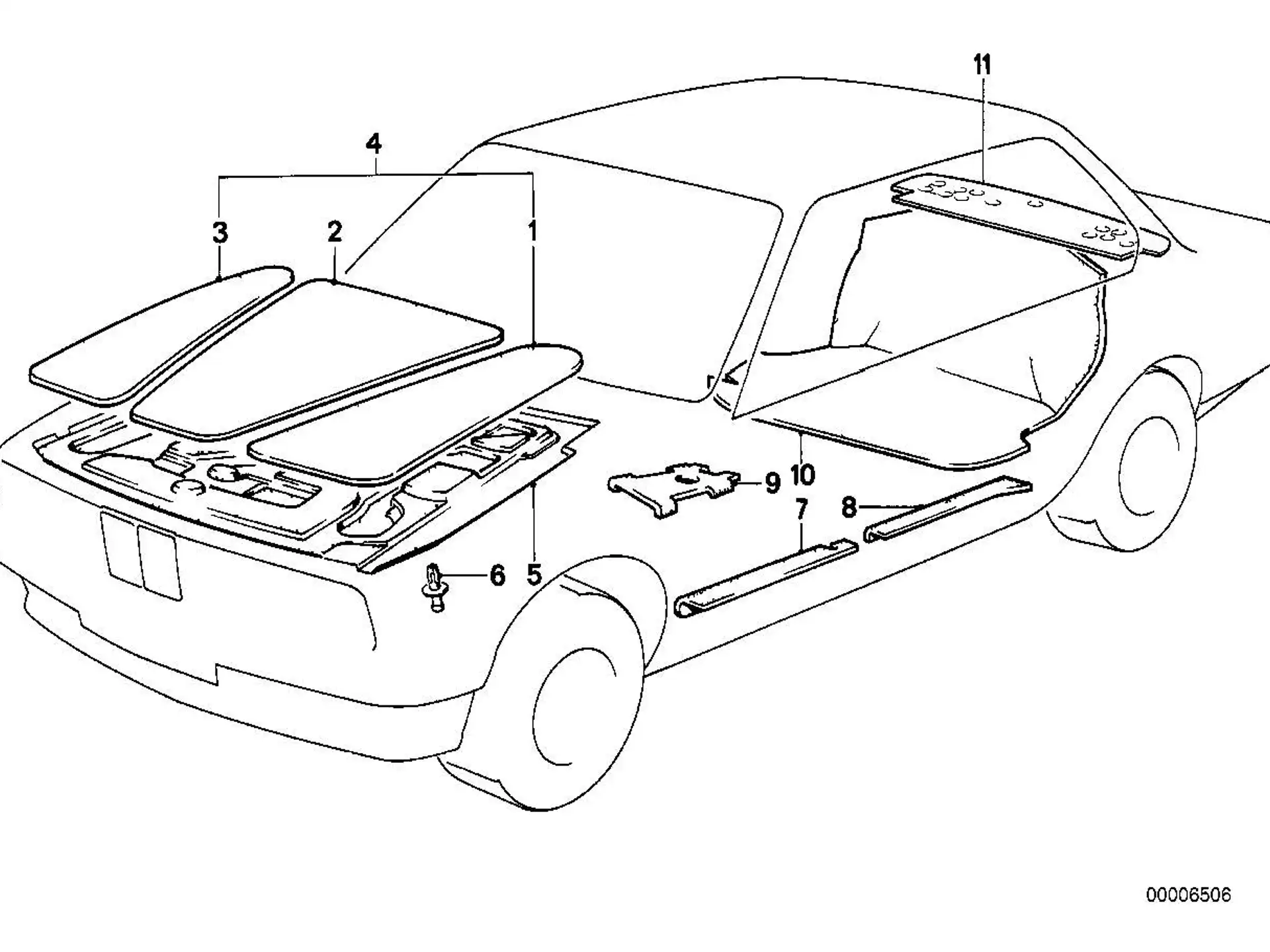 BMW Satz Schallisolierung E30 51481925437