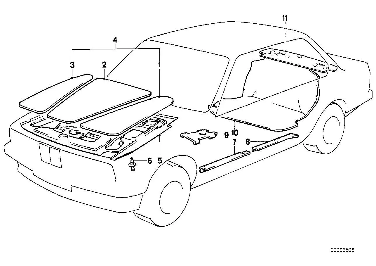 BMW Schallisolierung Ablegefach E30 51481913067