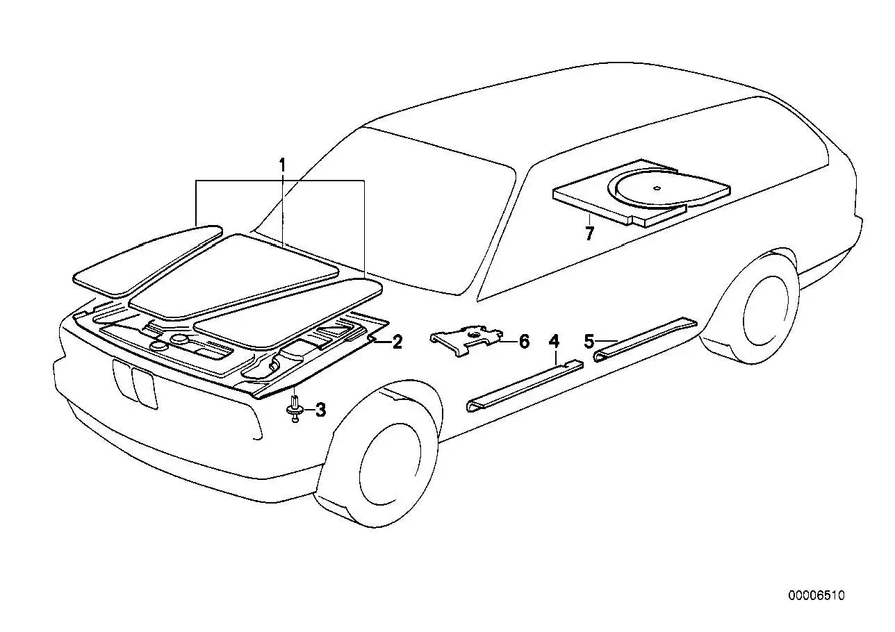 BMW Schallisolierung Längsträger links E30 51481911389 - Z1 E30