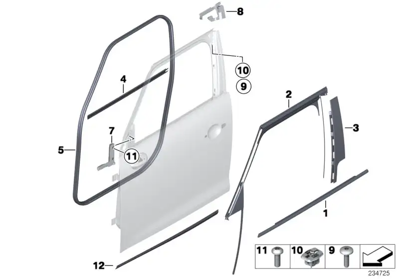 BMW Schachtabdeckung aussen Tür vorn links R60 51339810467