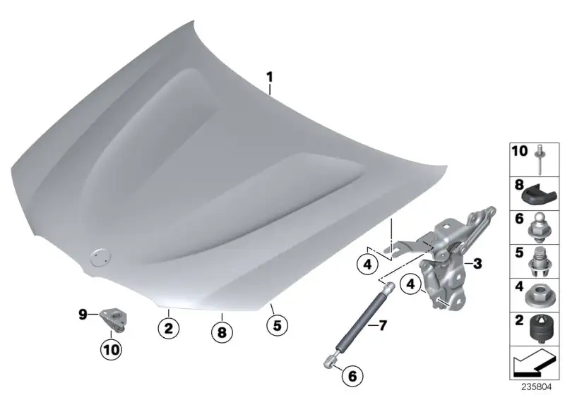 BMW Scharnier Frontklappe rechts 41617262876 - Bildposition 03