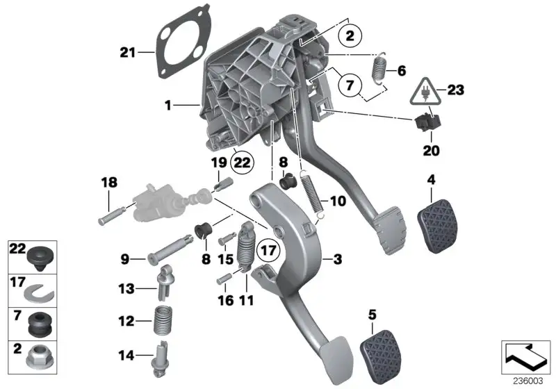 BMW Kupplungspedal F10 F11 35316789737 - 5er, 6er