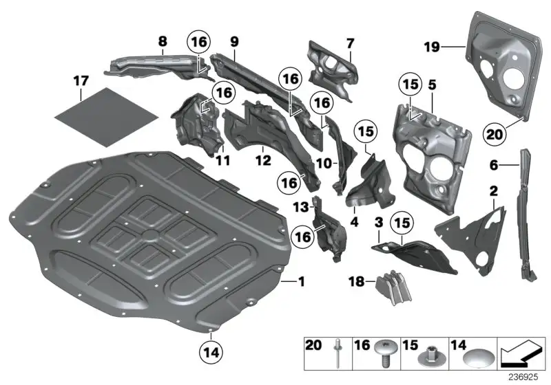 BMW Schallisolierung Frontklappe F01 F02 F04 51486989300