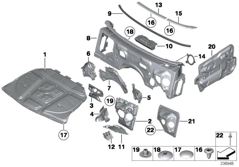 BMW Schallisolierung Frontklappe F10 F11 51486989301 - 5er