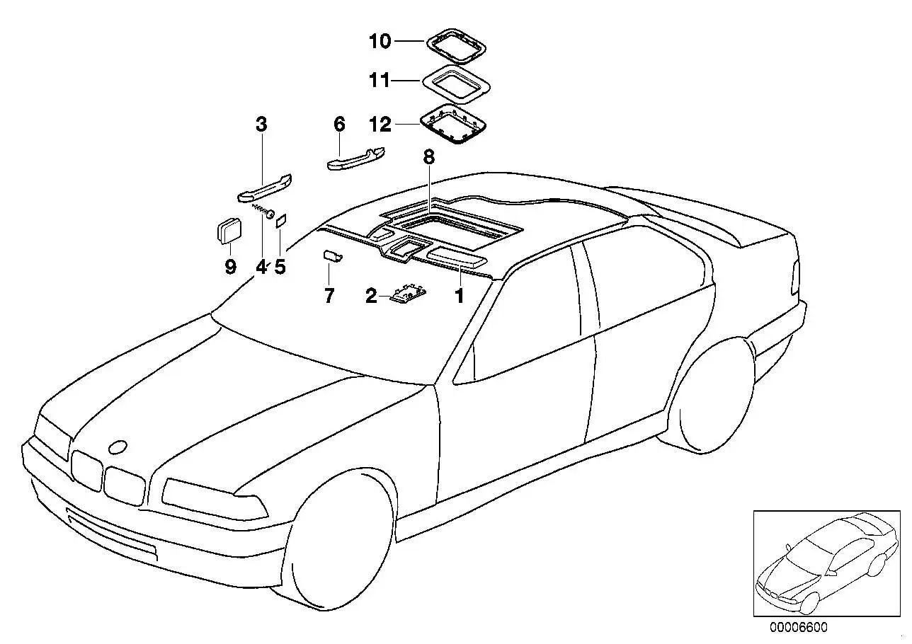 BMW Himmelbespannung Schiebehebedach E36 51441977919 - Z3 E36