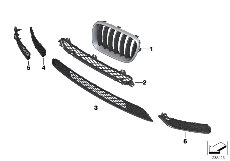 BMW Gitter oben F25 51117210466 - X3 F25