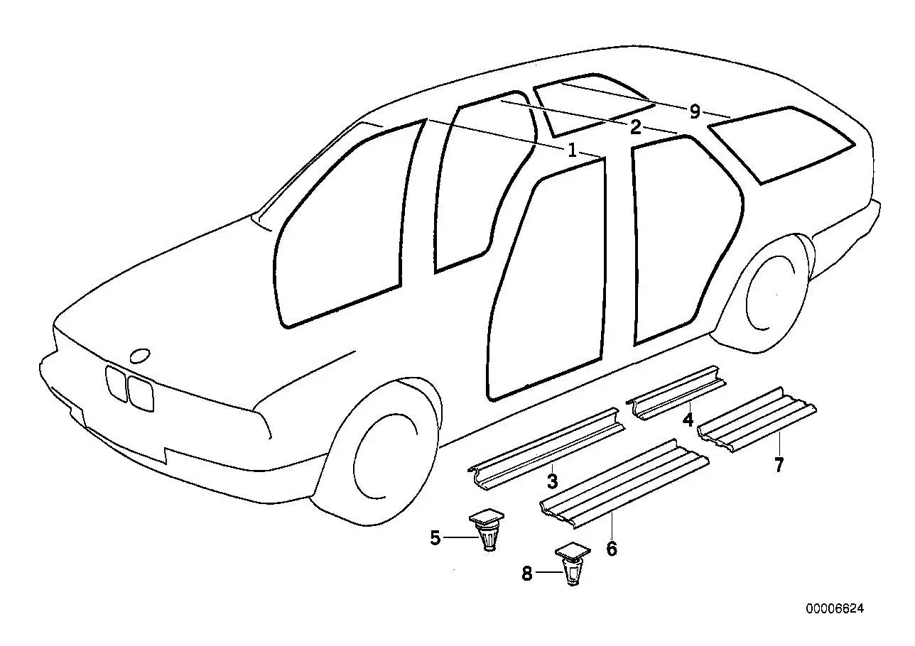 BMW Einstiegsleistenblende vorne E34 51478137303