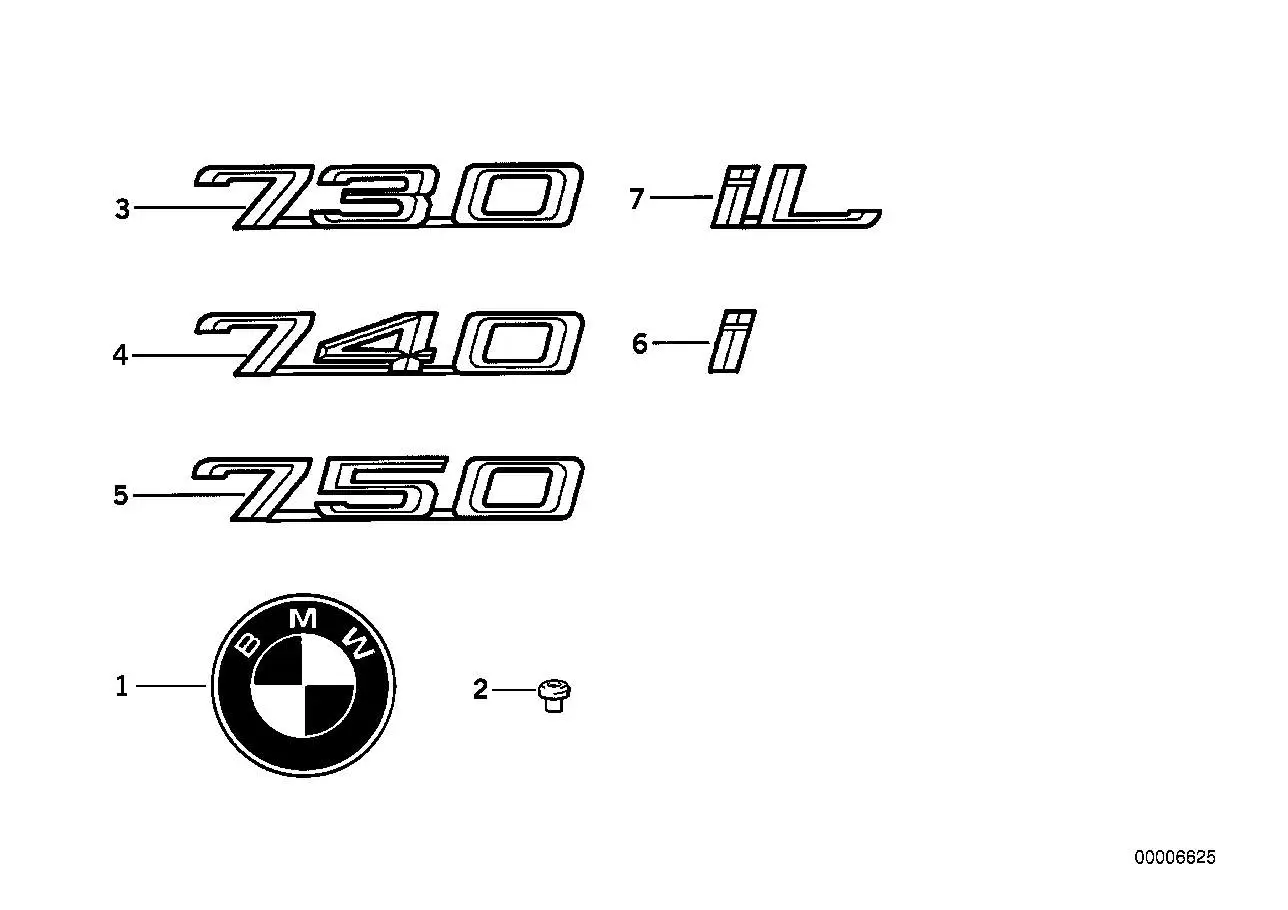 BMW Emblem geklebt hinten E32 E38 51148136270 - Bildposition 03