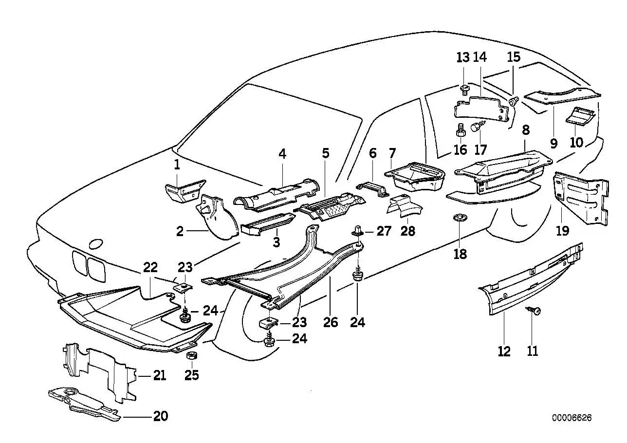 BMW Abschirmung Motorraum E34 51712251932