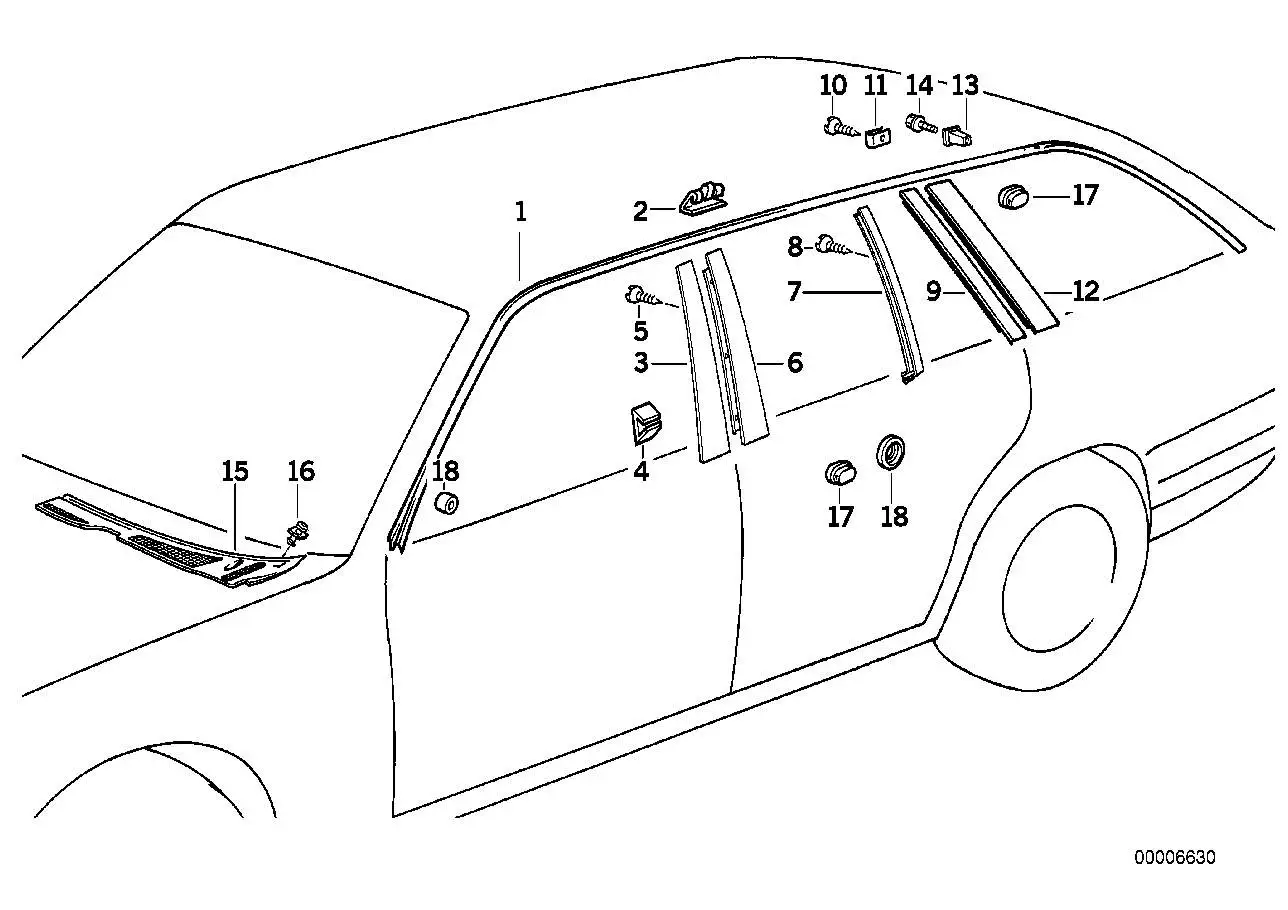 BMW Abdeckung links E34 51711946125 - 5er E34