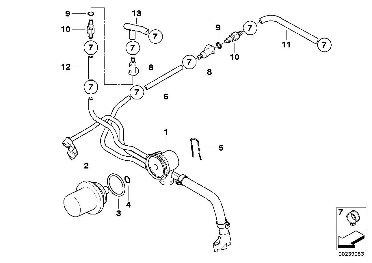 BMW Kraftstoffschlauch Rücklauf K30 13537687250 - Bildposition 13