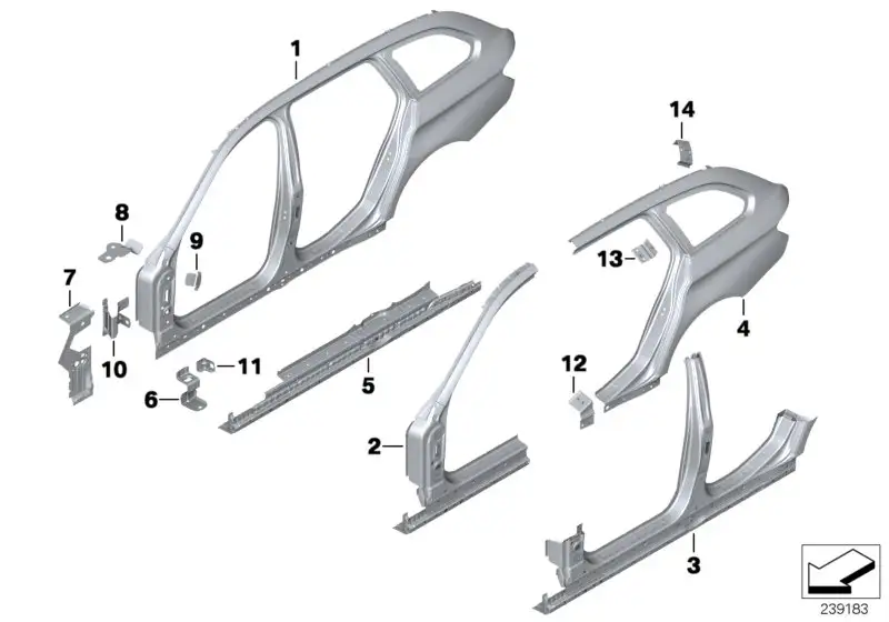 BMW B-Säule mit Einstieg rechts F11 41217240510 - 5er F11