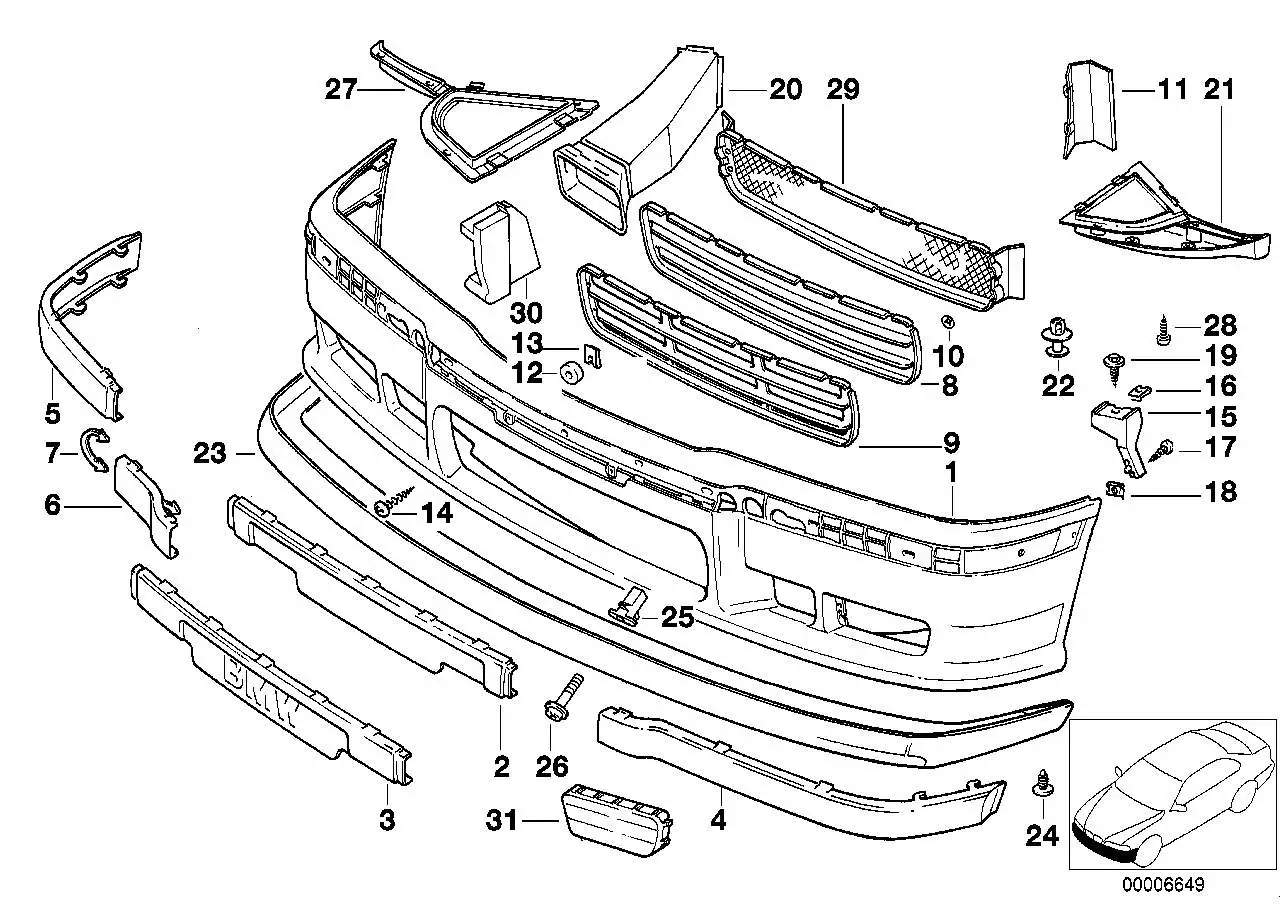 BMW Abdeckung E36 51112233354 - Z3 E36