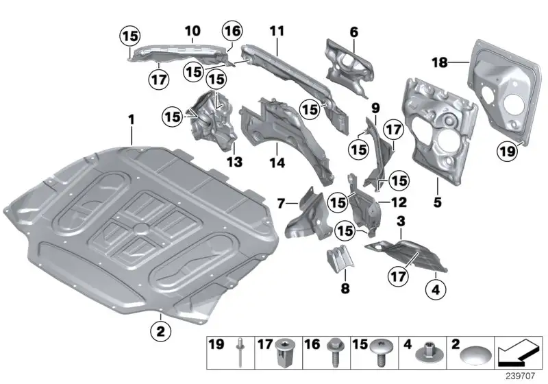 BMW Schallisolierung Frontklappe F06 F12 F13 51489166115