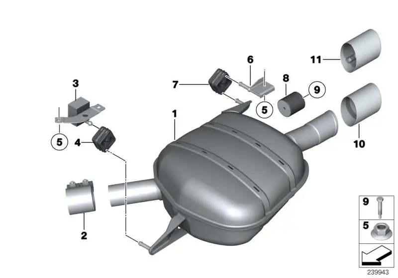 BMW Rep.-Endrohrblende F06 F07 F10 F11 F12 F13 18307612733 - Bild