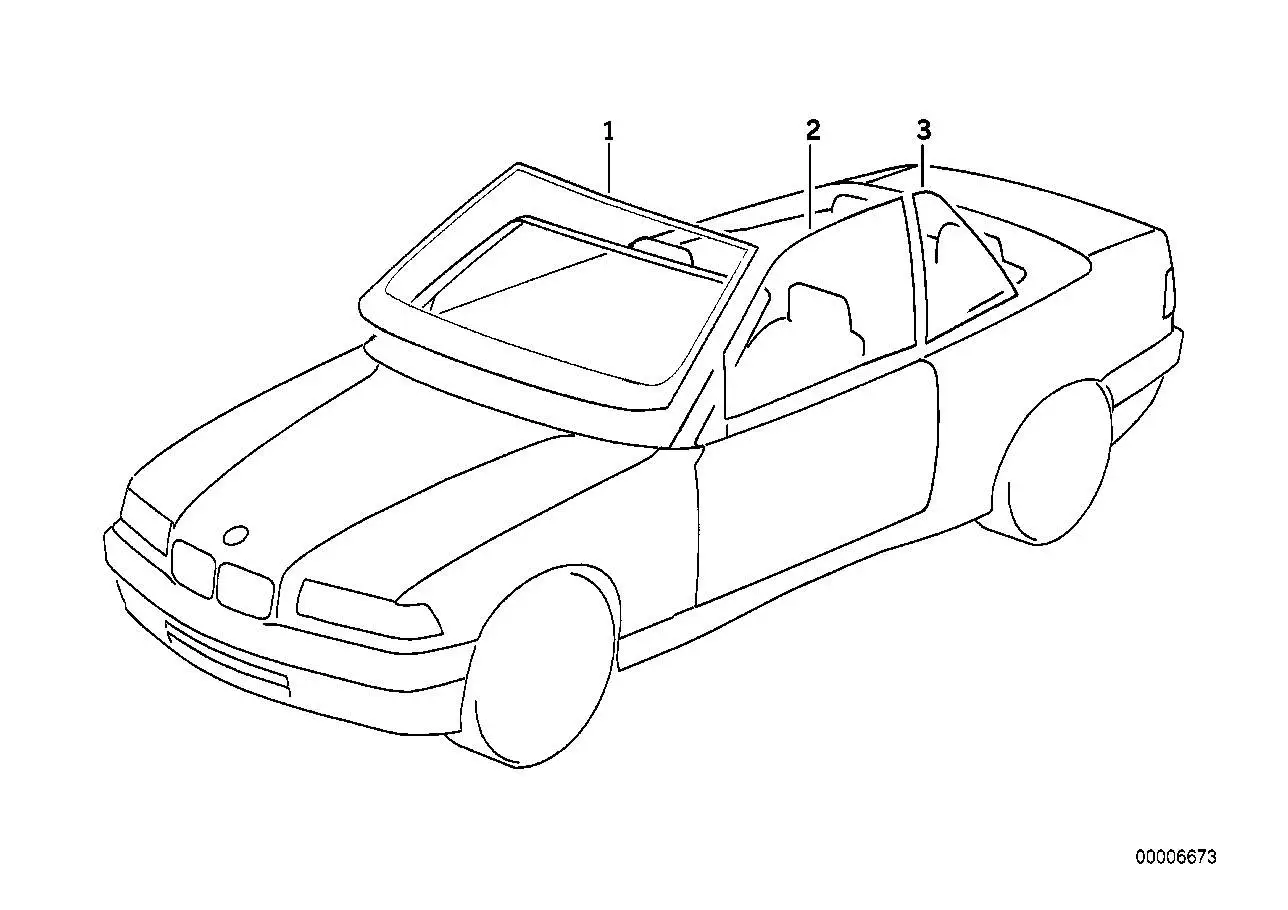 BMW Seitenscheibe grün links E36 51368132655