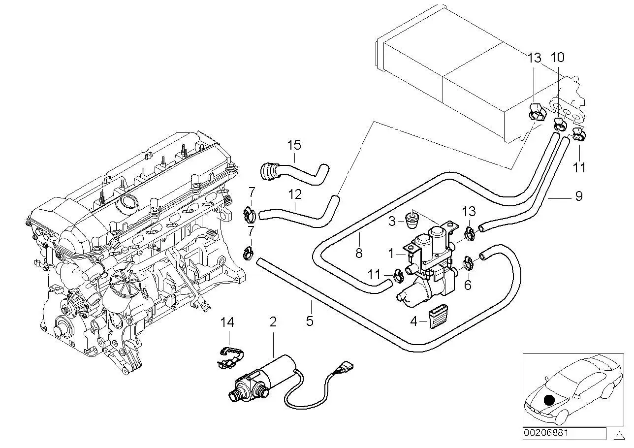 BMW Schlauch Heizkörper-Motorrücklauf E39 64218387521