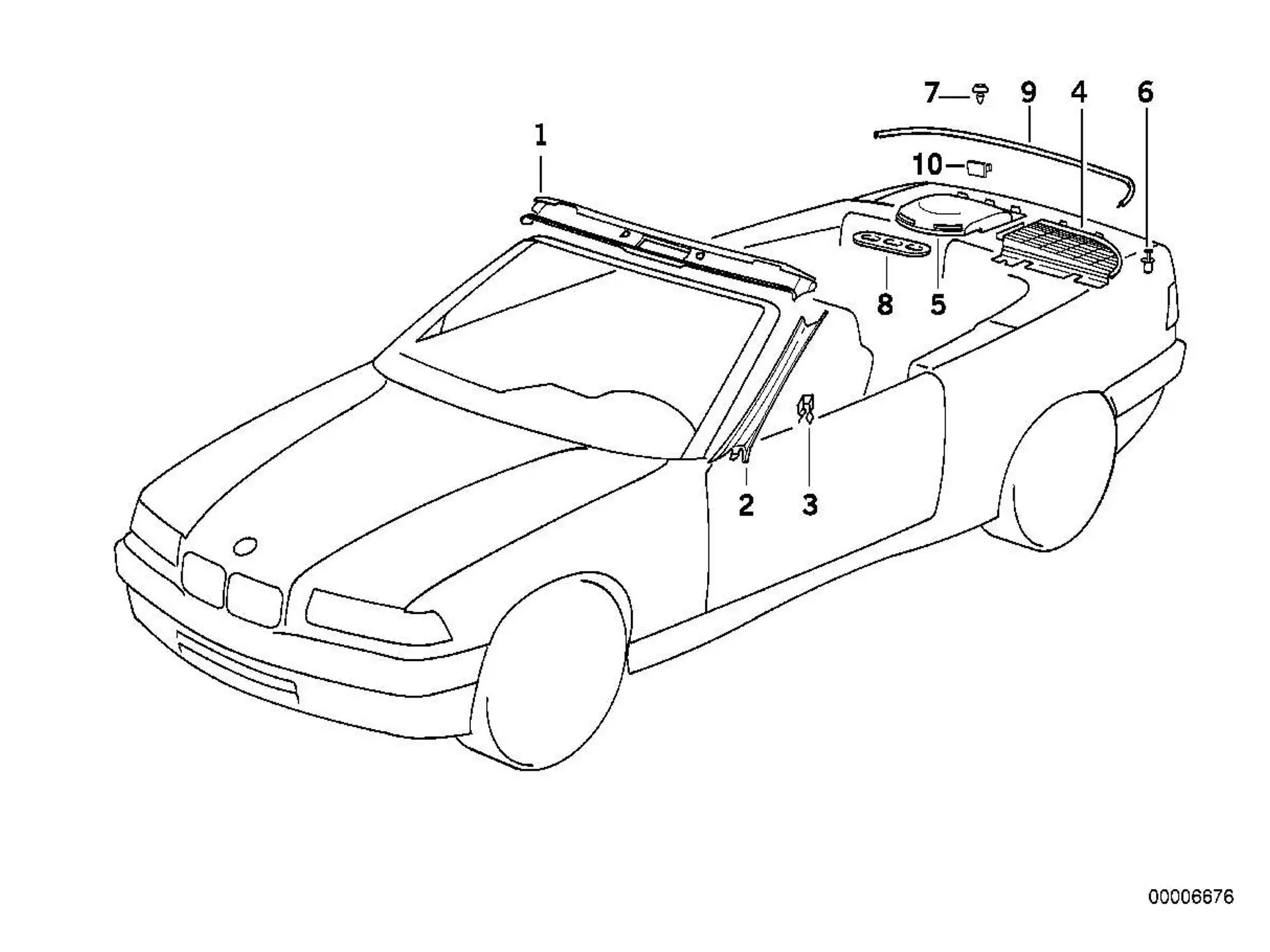 BMW Abdeckung Mitte E36 51718173204