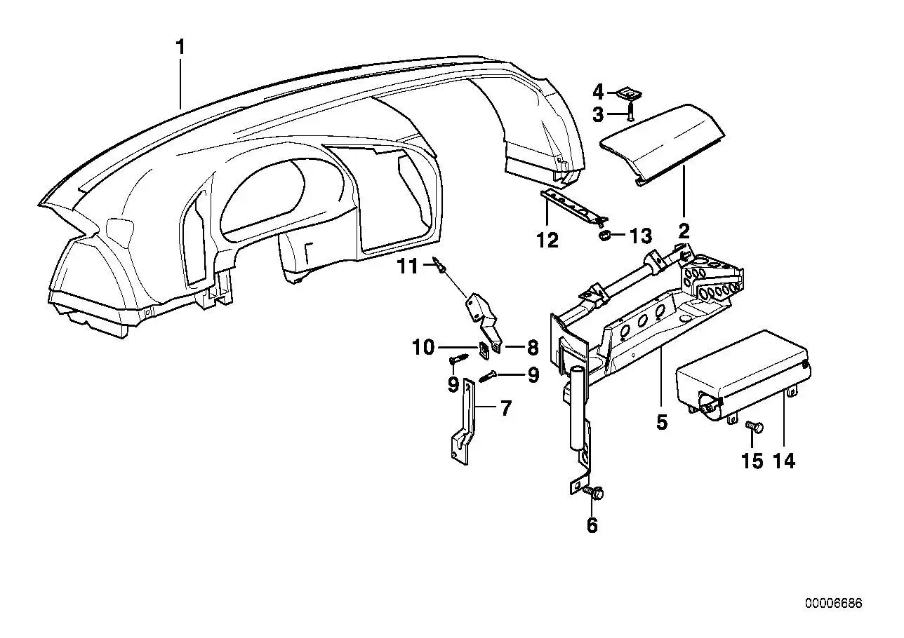 BMW Deckel Instrumententafel E36 51458157531