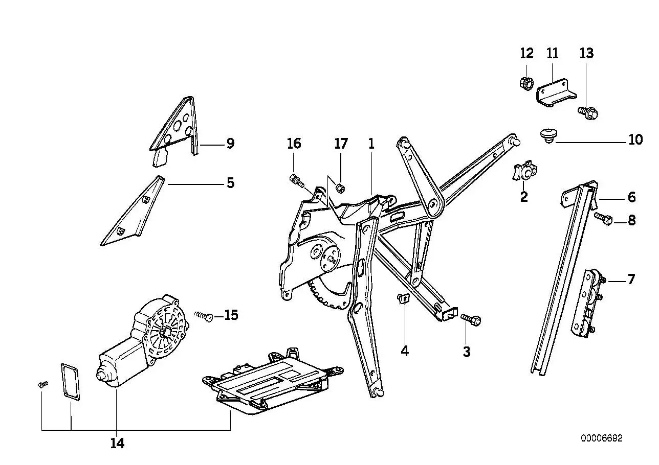 BMW Fensterführungsschiene links E36 51321977585 - Z3 E36 Coupe -
