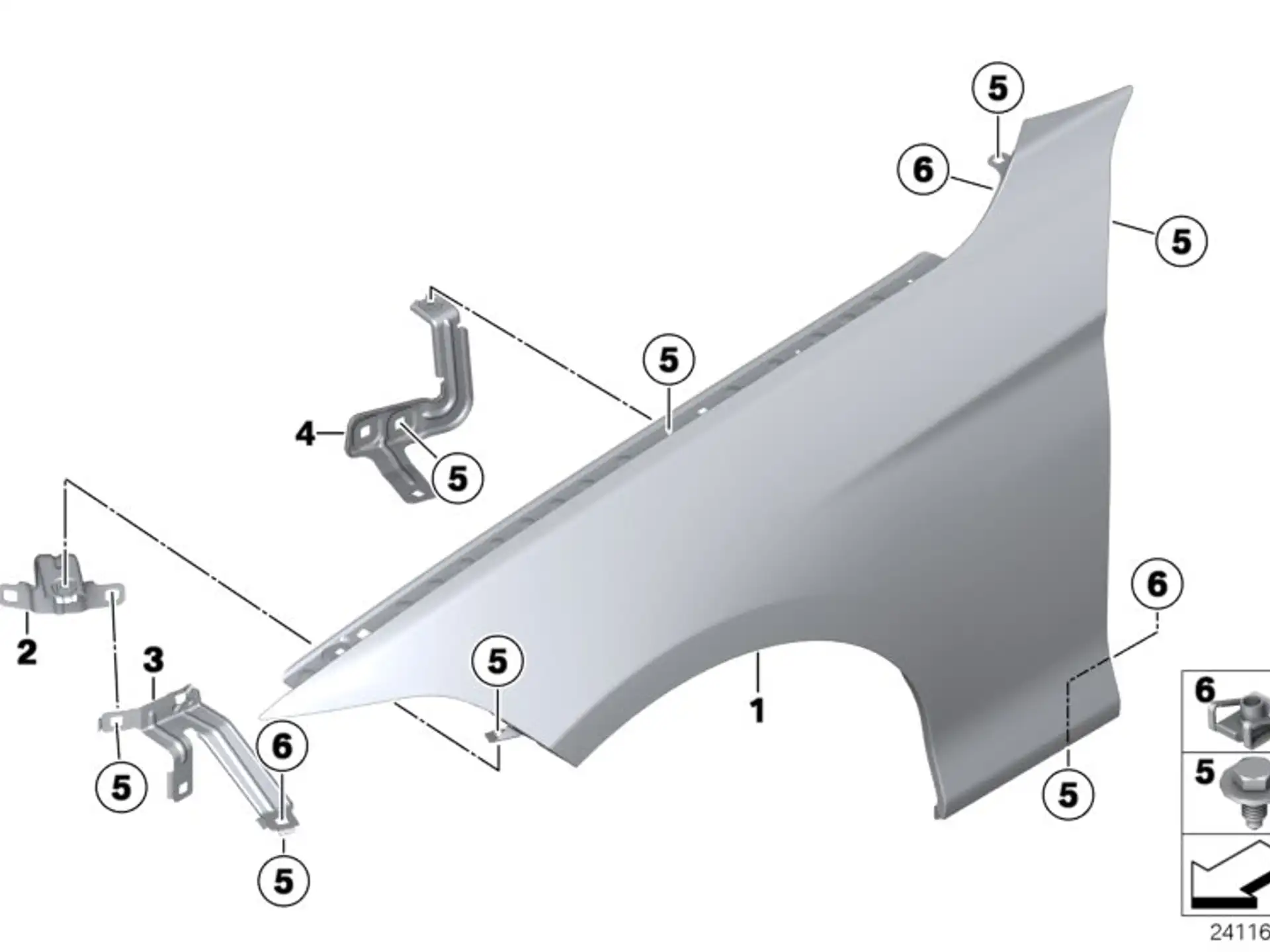 BMW Halter Seitenwand vorne links 1 F30 F31 F32 F33 F36 F80 F82 F83 41358066937