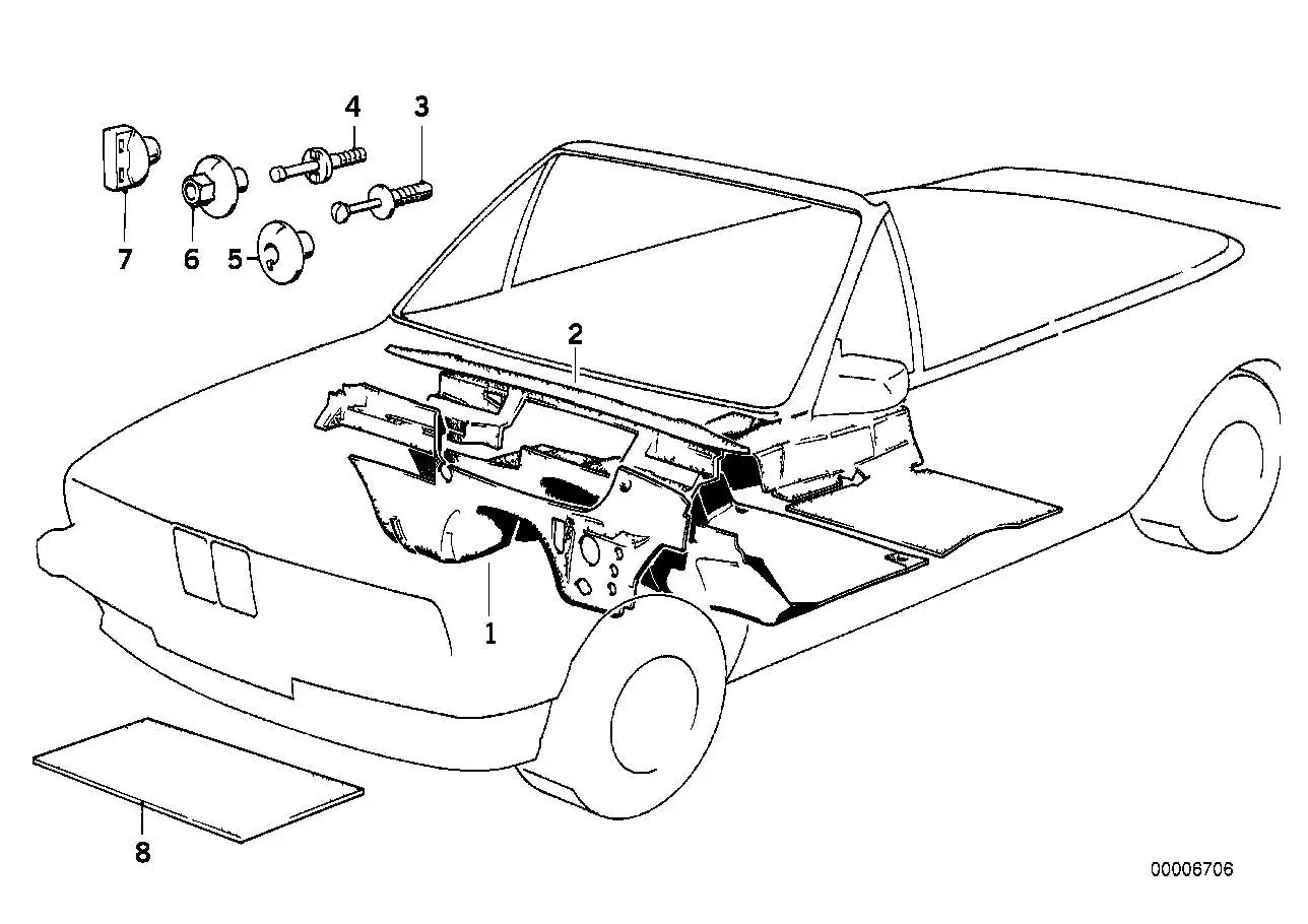BMW Schallisolierung Stirnwand Fahrgastraum E30 51481906393 - Bil