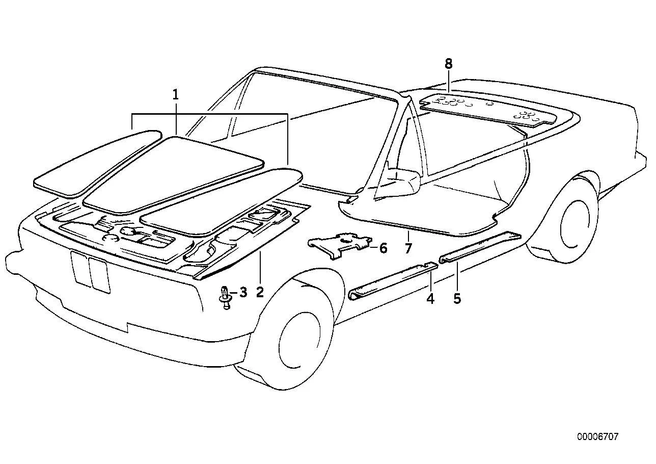 BMW Satz Schallisolierung E30 51481972245