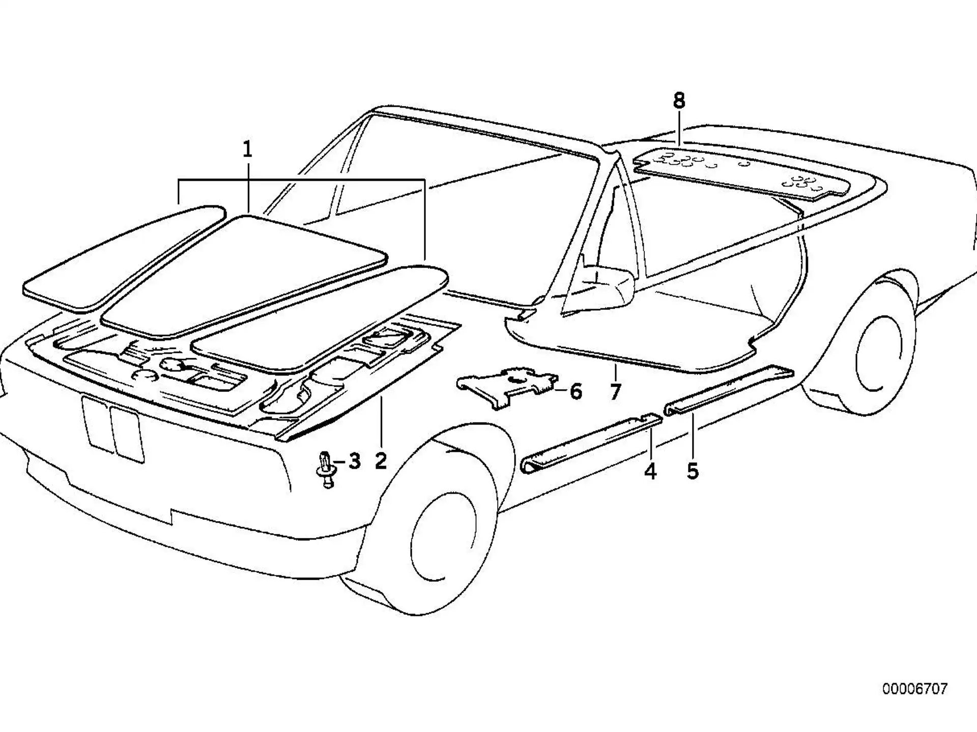 BMW Satz Schallisolierung E30 51481972245