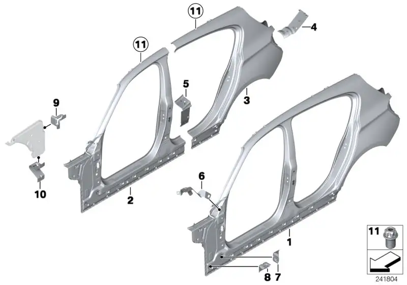 BMW Sternschraube mit Innengewinde E81 E82 E87 E90 E91 E92 F07 F2