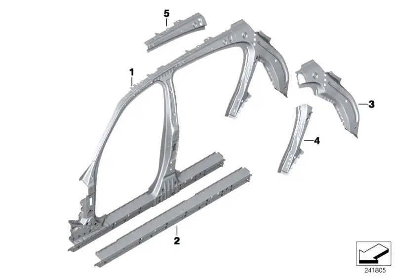 BMW Seitenrahmen Mitte links F20 41217284371