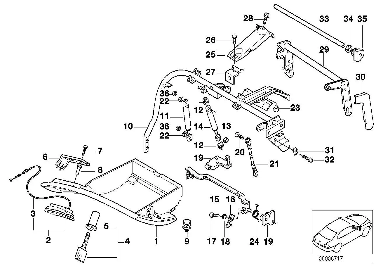 BMW Abdeckung Schloss E38 51168172267