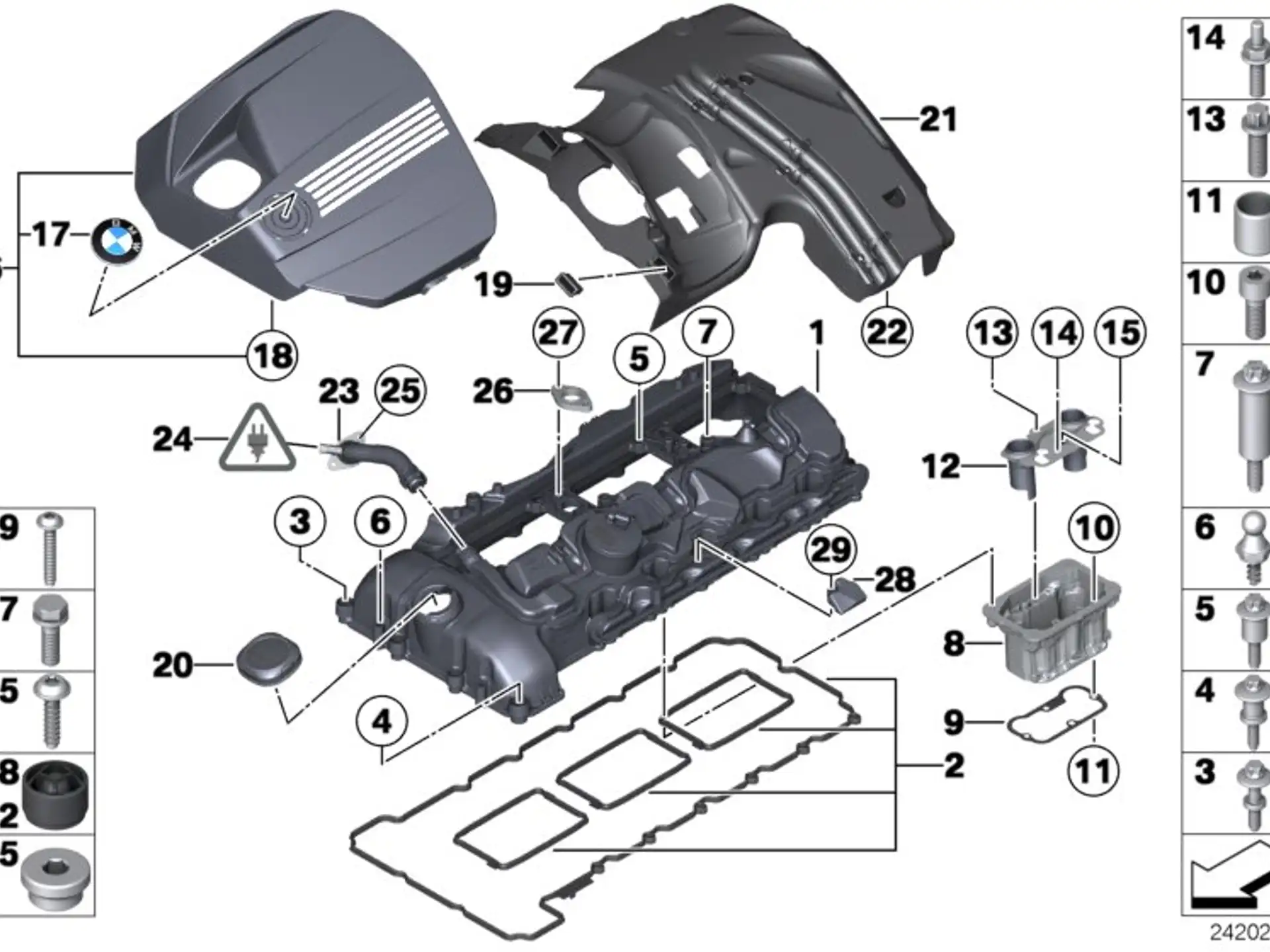 BMW ASA-Schraube gewindefurchend E70 E71 E82 E84 E88 E89 E90 E91 E92 E93 F01 F02 F06 F07 F10 F11 F12 F13 F15 F16 F20 F21 F22 F23 F25 F26 F30 F31 F32 F33 F34 F36 F39 F44 F45 F46 F48 F80 F82 F83 F87 F87N F97 F98 G01 G02 G05 G06 G07 G11 G12 G14 G15 G16 G20 G