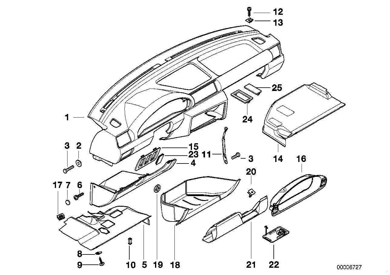 BMW Abdeckung E32 E34 E36 51161963979