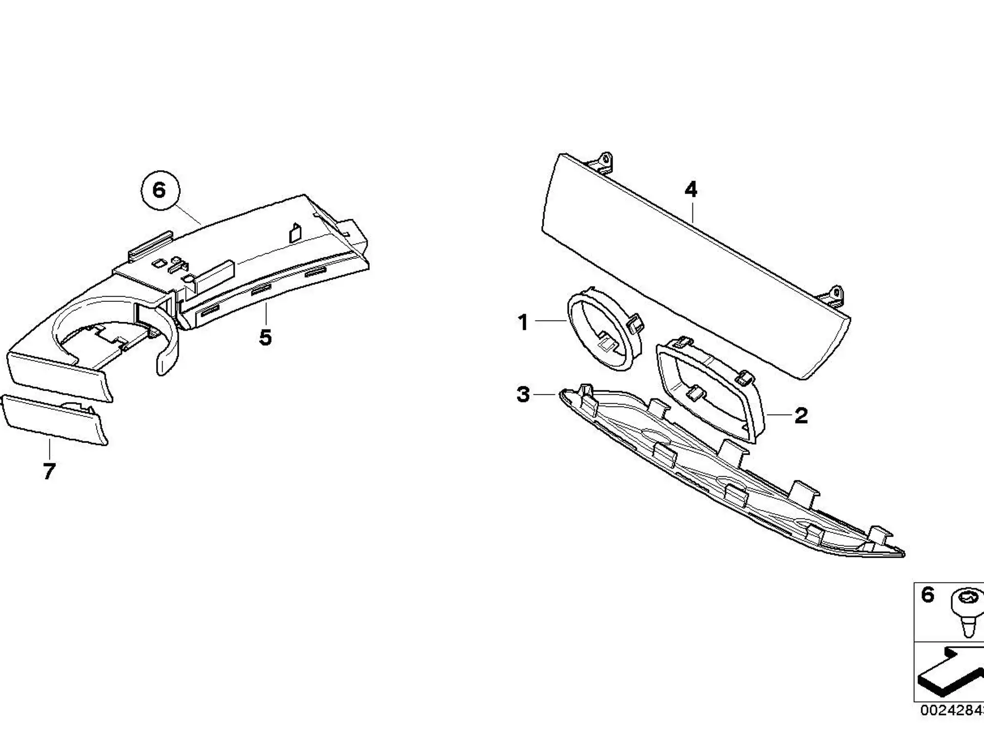 BMW Blende Getränkehalter rechts E85 E86 51457056652