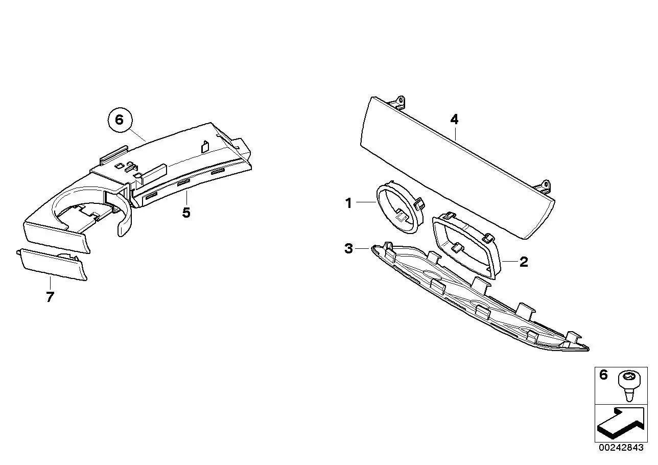 BMW Blende Mitte E85 51457046495 - Bildposition 02