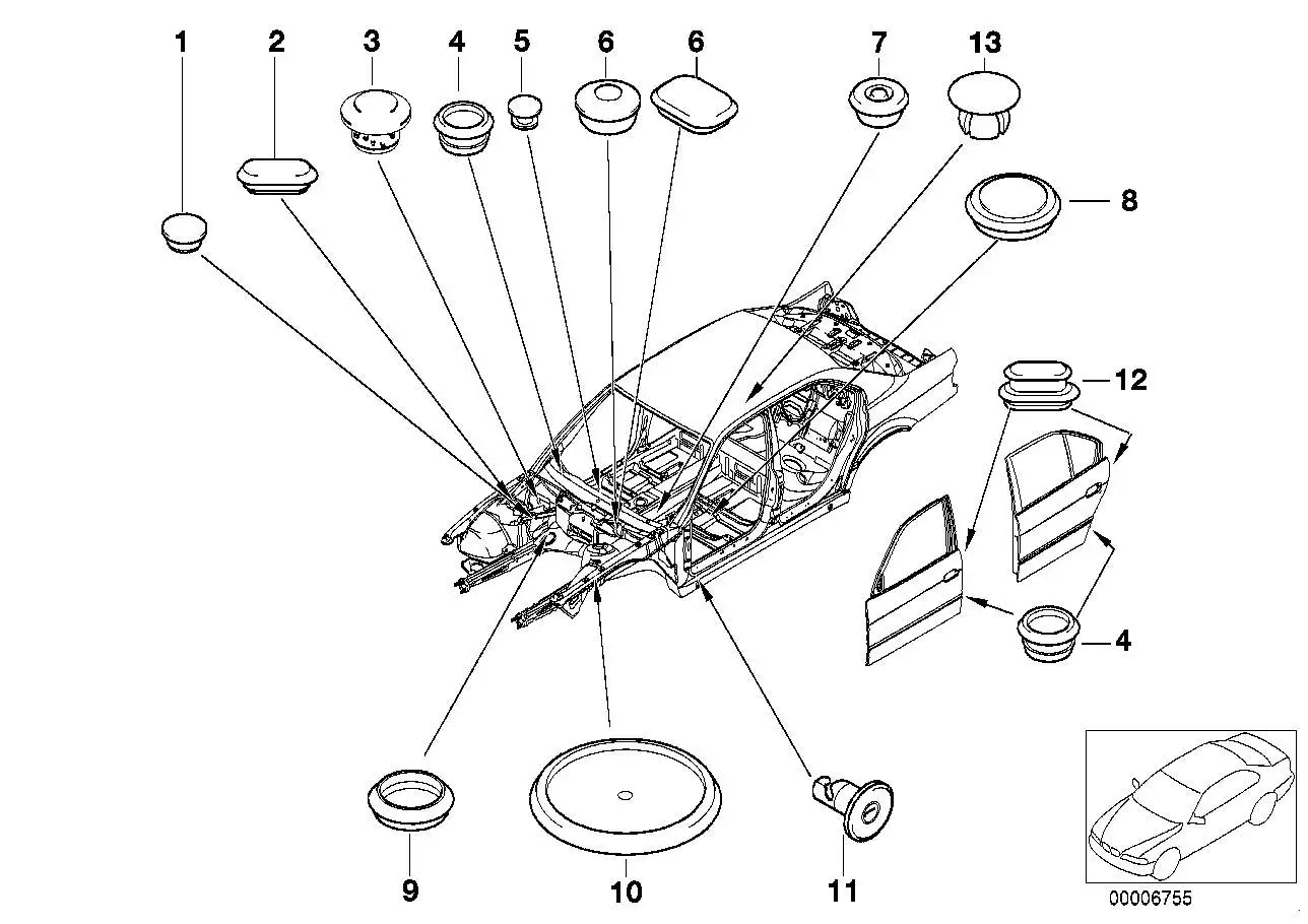 BMW Drehverschluss E38 51718172534 - 7er E38 Limousine / Bildposi