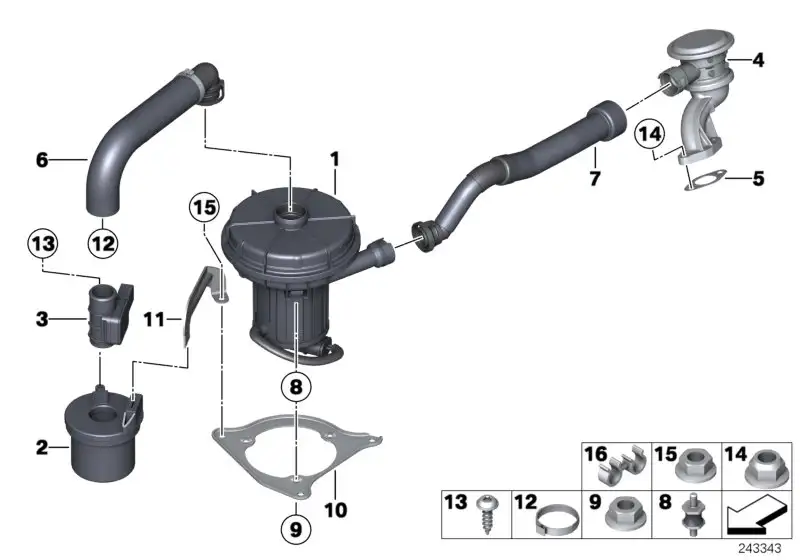 BMW Sekundärluftfilter E60 E61 E63 E64 E84 E90 11727534722