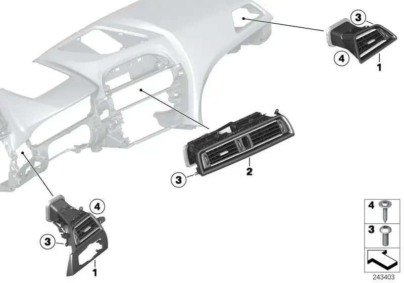 BMW Frischluftgrill Mitte F06 F12 F13 64229197486