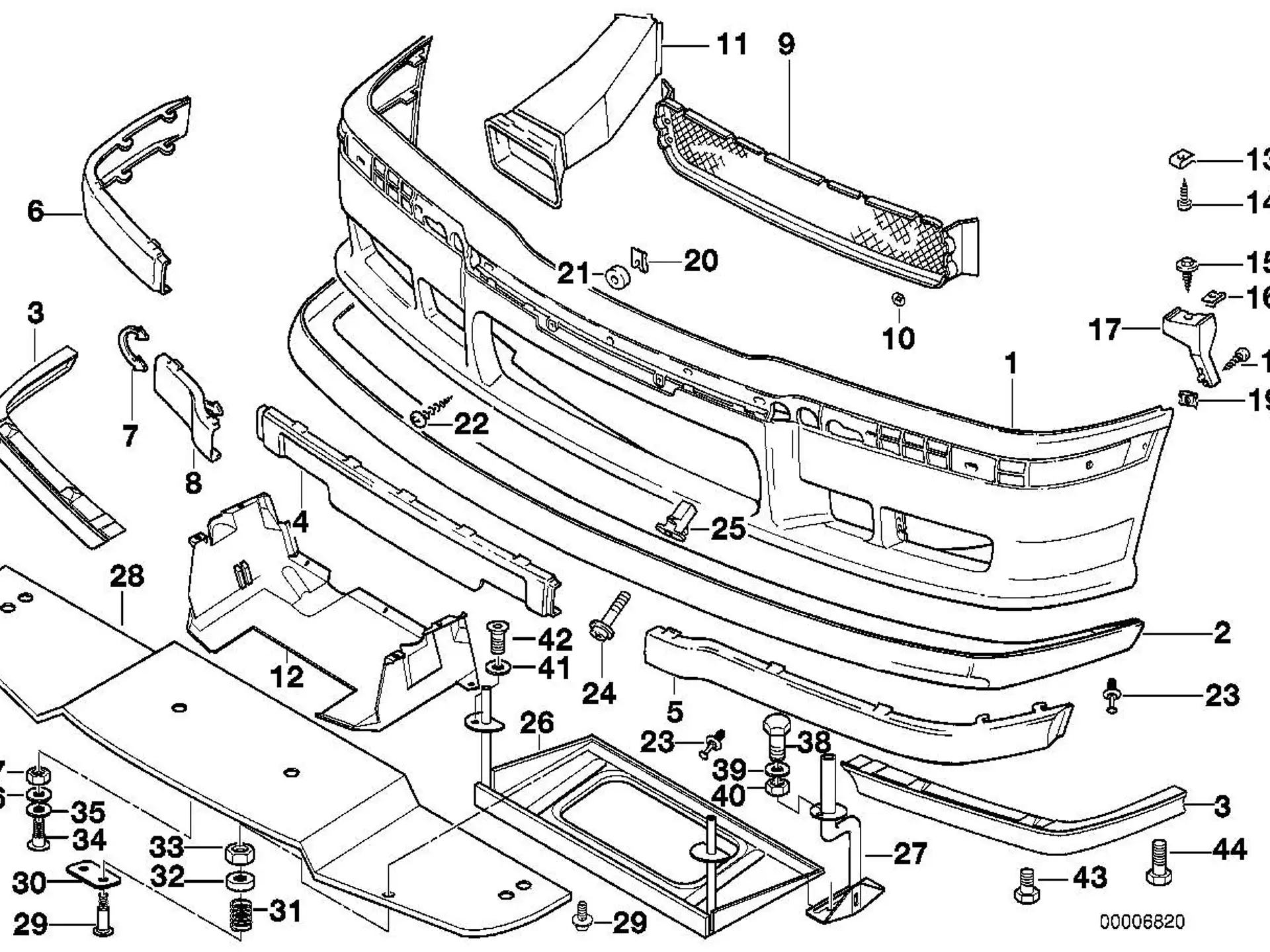 BMW Frontspoiler E36 51112267457