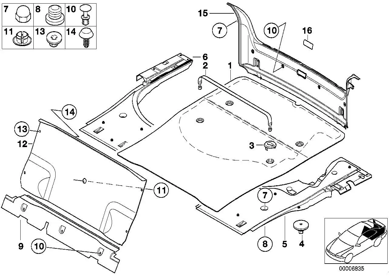 BMW Verkleidung Trennwand Gepäckraum 51478159474 - Bildposition 1