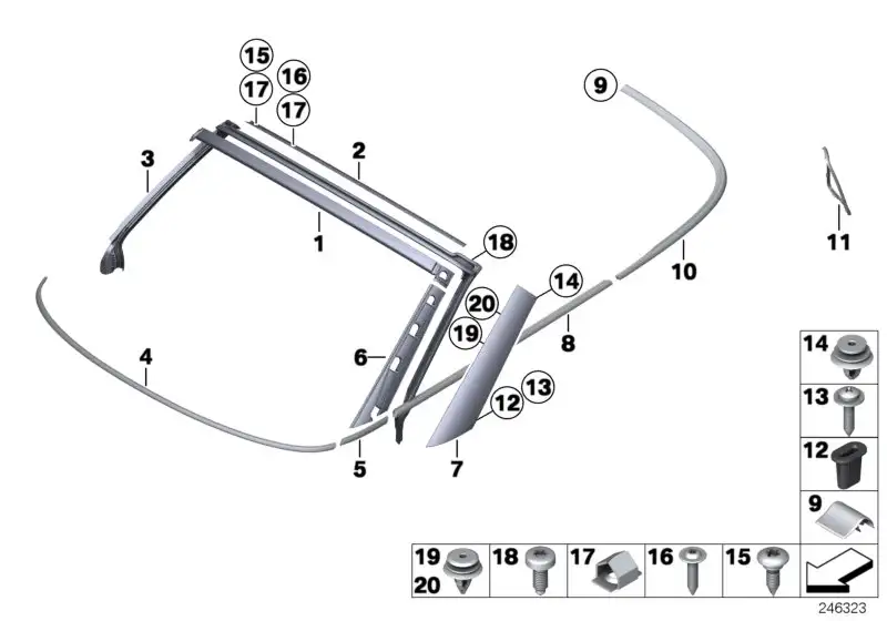 BMW Blende A-Säule links R58 R59 51132758797 - Bildposition 07