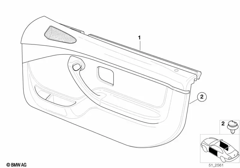 BMW Türverkleidung Leder rechts 51418412096 - Bildposition 01