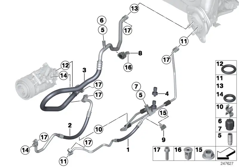 BMW Druckleitung Kondensator-Verdampfer F20 F21 F22 F23 F30 F31 F