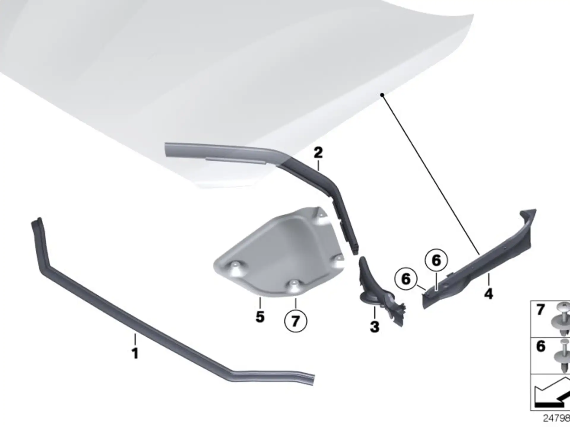 BMW Abdichtung Frontklappe vorne F20 F21 F22 F23 F87 F87N 51767239145